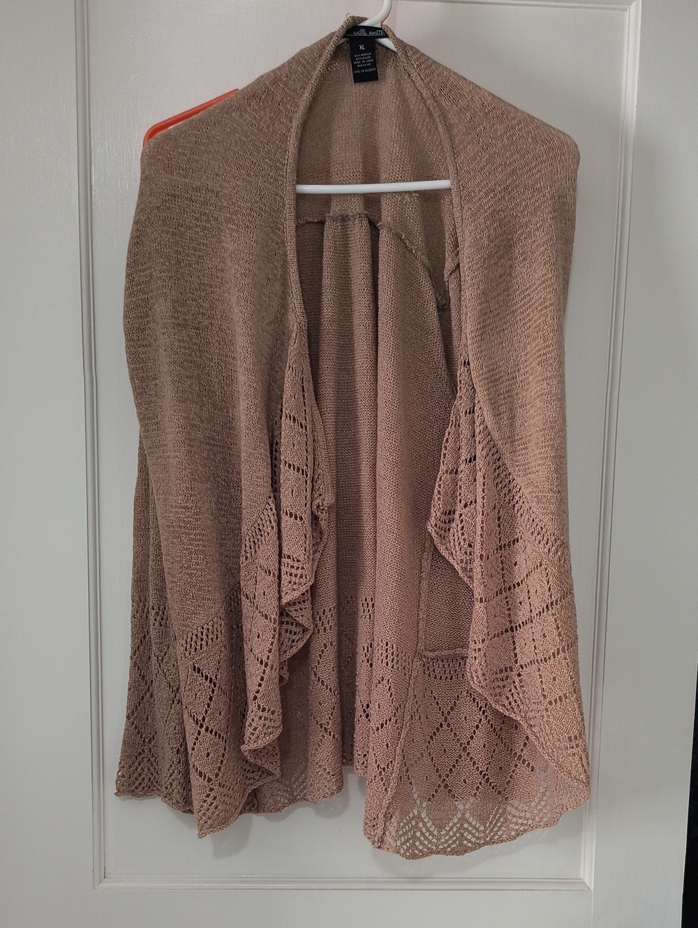 Lightweight Open-Front Knit Cardigan Sweater - Camel